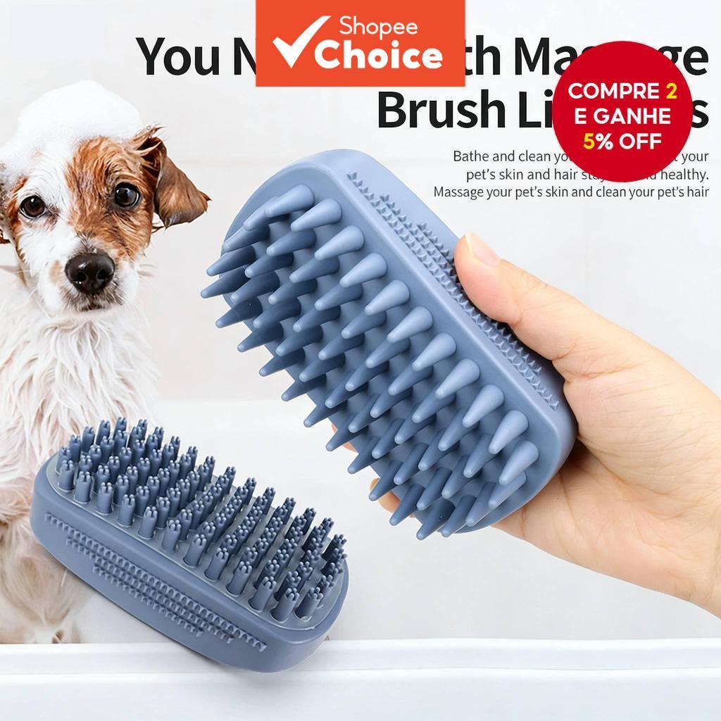  Pente para Cachorro | Escova Pet | Escova para Gatos | Produtos para Massagem e Remoção de Pelos durante o Banho |