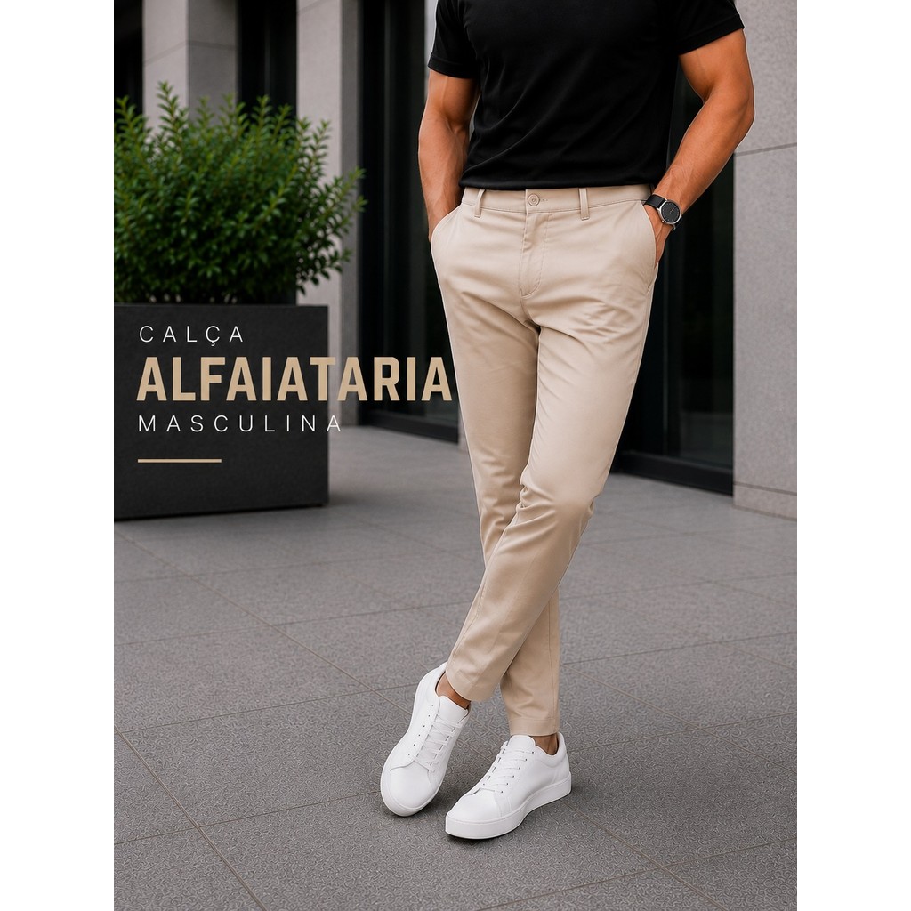 Calça Masculina Alfaiataria Slim Conforto Premium