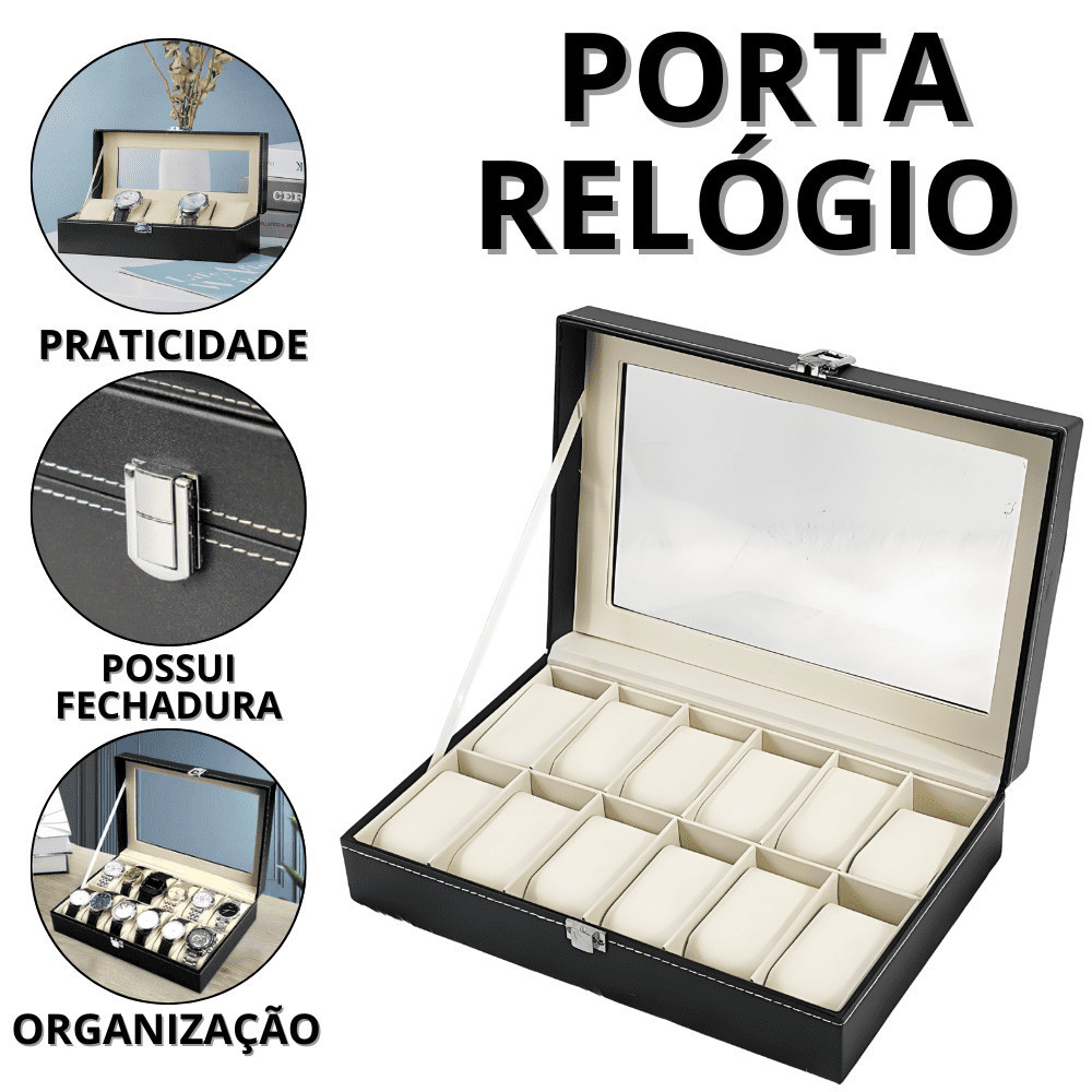 Porta Relógio Caixa Organizadora Para Relógios Organizador De Estojo Para Relógios