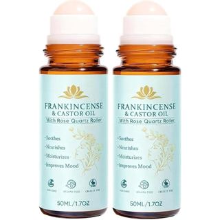 FrankinenseandastorOilRollOn, Roller de Quartzo Rosa, Óleo 100% Puro Orgânico Prensado a Frio para Rosto e Pescoço, Melh