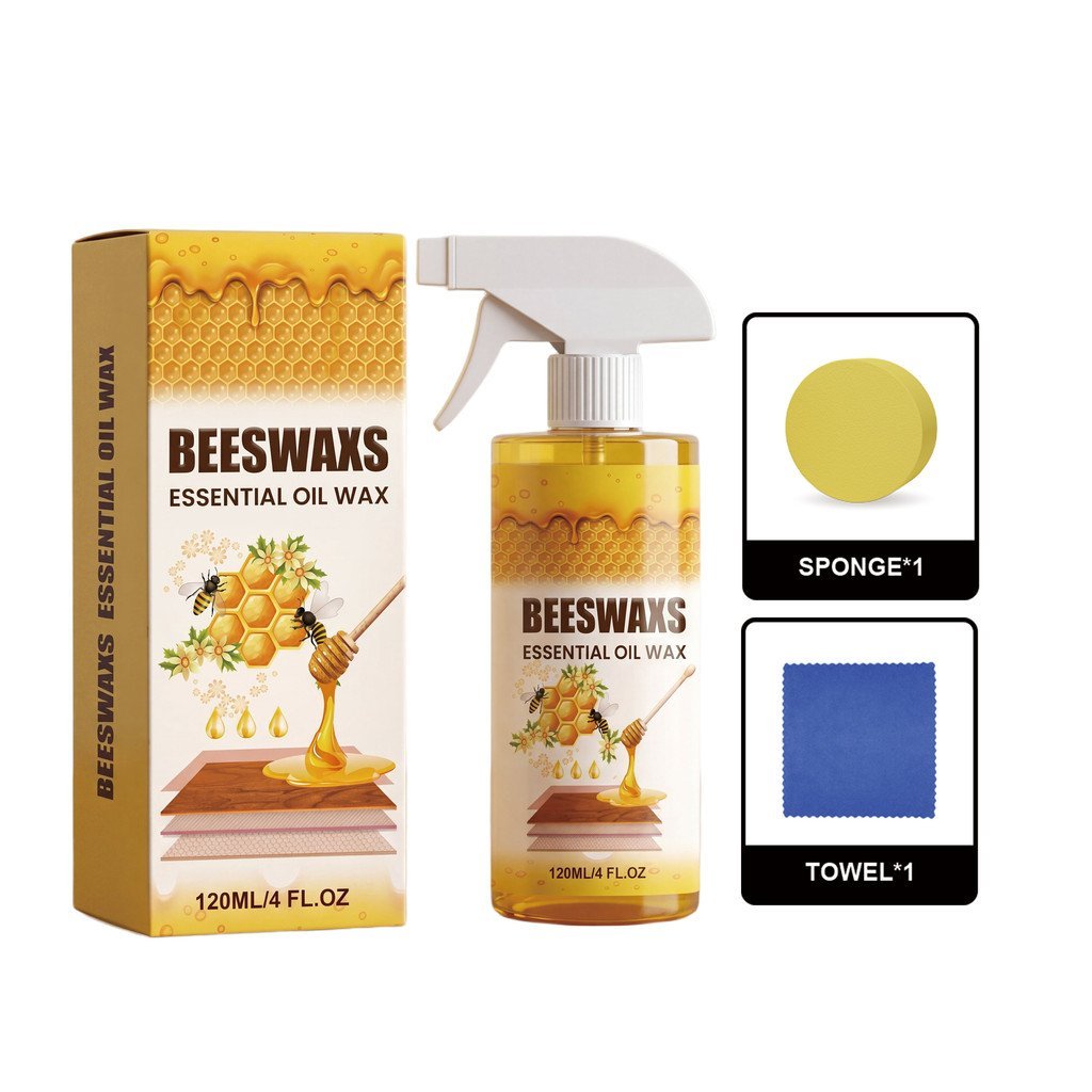 Spray de Cera de Abelha para Polimento de Madeira AMZ, para Remoção de Manchas em Móveis e Pisos de Madeira, Polimento e