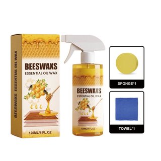Spray de Cera de Abelha para Polimento de Madeira AMZ, para Remoção de Manchas em Móveis e Pisos de Madeira, Polimento e