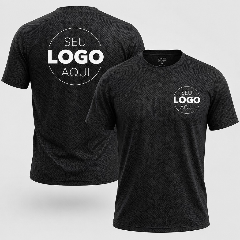 Camiseta DryFit Poliamida Personalizada Com Sua Arte Estampa Grande Para Academia