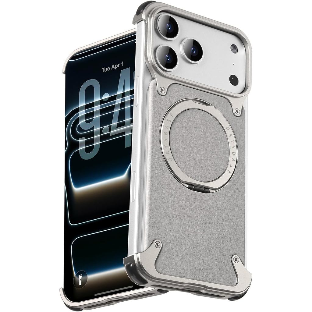 Capa OATSBASF sem moldura para iPhone 17 Pro Max, elegante e minimalista, com pr