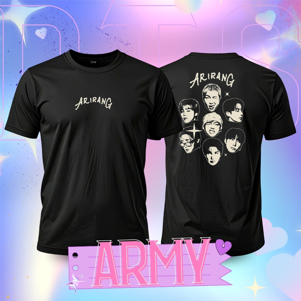 Camiseta BTS Kpop Bangtan Boys Army Algodão 100% Fio 30.1 Unissex Presente Amigo Secreto