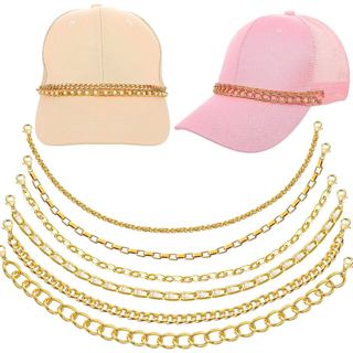6 Peças de Correntes para Boné Trucker, Correntes Metálicas Removíveis, Correntes para Bonés Femininos, Acessórios DIY p
