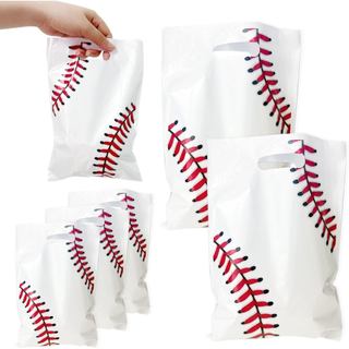 Dimglujeap 50 Sacolas de Presente de Beisebol, Sacolas Plásticas com Alça para Doces, para Decorações de Festas de Anive