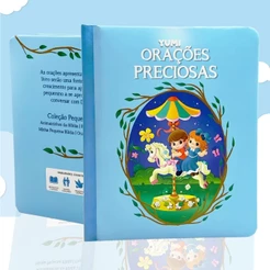 Orações Preciosas Capa Dura 0 A 8 Anos Livro Infantil Lindas Orações Almofadado Folhas Duras Premium