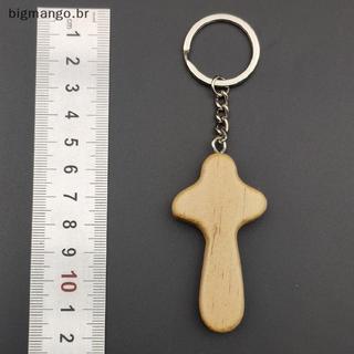 BIBR Chaveiros De Madeira Com Cruz Minimalista , Ecológicos E Suaves Para Mulheres Homens , Bolsa De Carro , Presentes D