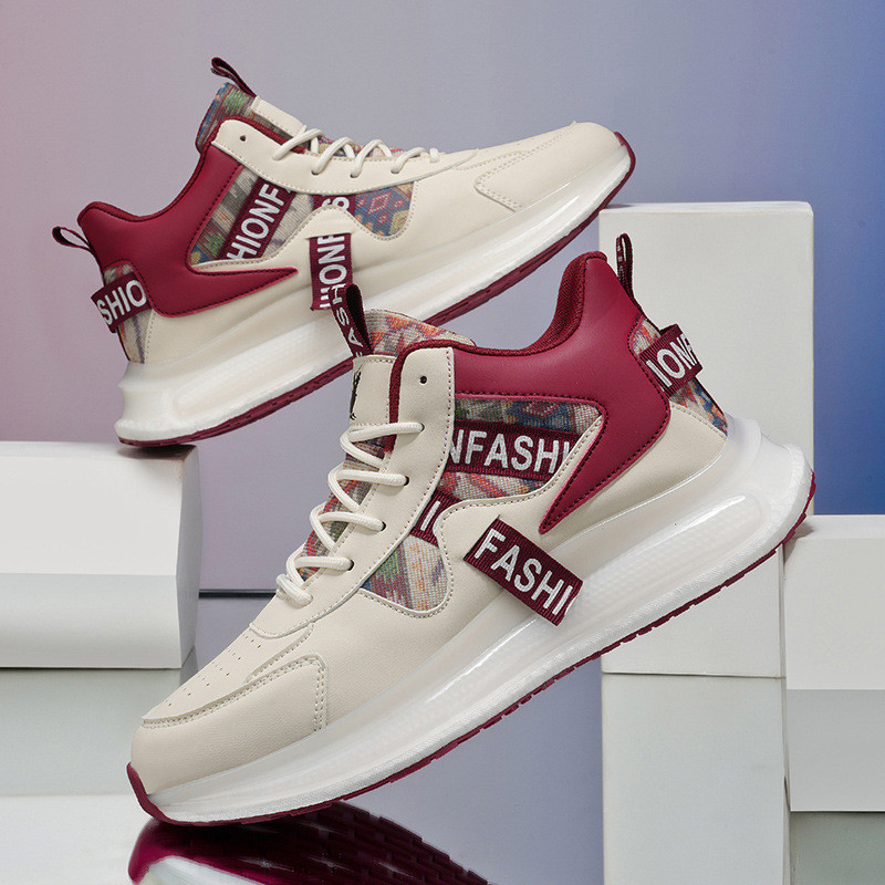 Sapatos masculinos de cano alto primavera All-Match estudantes do ensino médio lazer esportes corrida antiderrapante abs