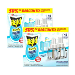 Kit 2 Refil Raid Family 45 Noites Repelente Líquido com 2 Unidades de 32,9 ml cada