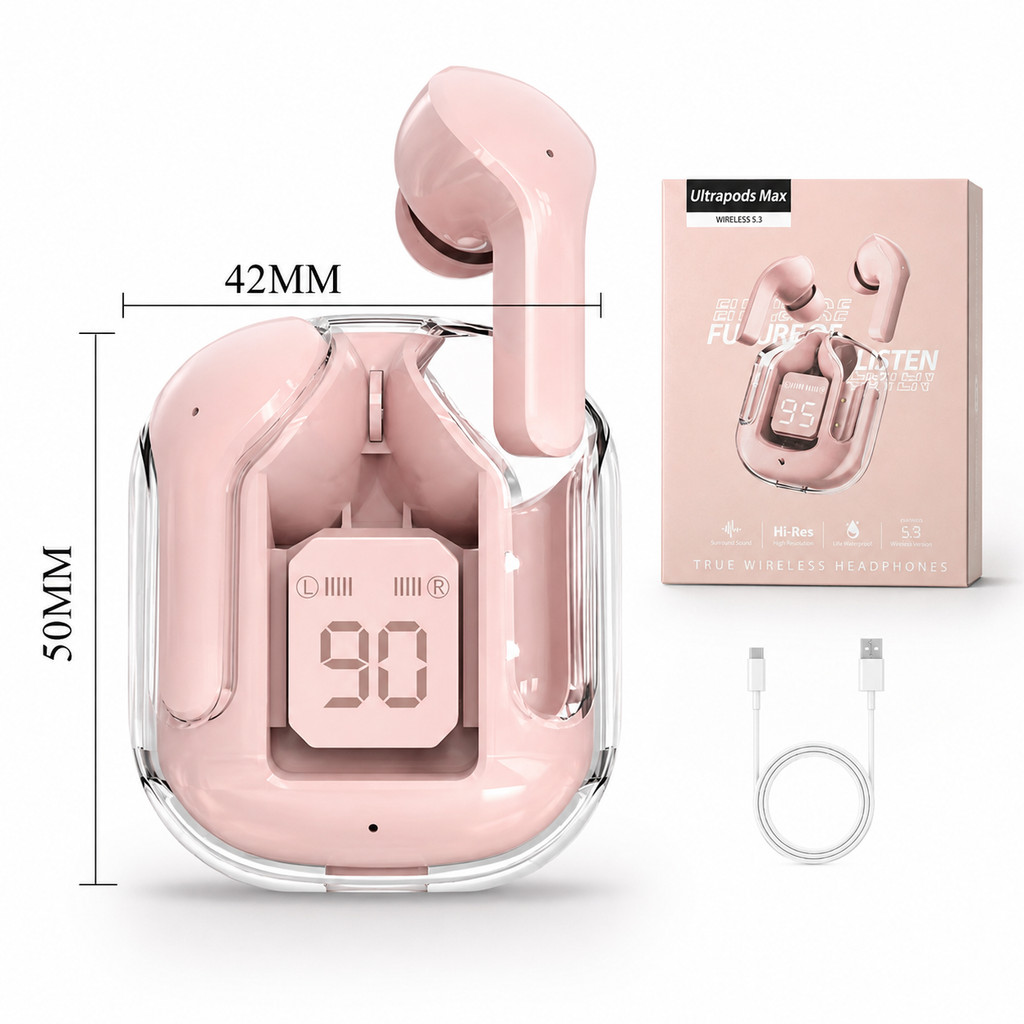 Fone Bluetooth 5.0 com Microfone Estéreo Hi-Fi Cancelamento de Ruído Estojo Carregador 300mAh