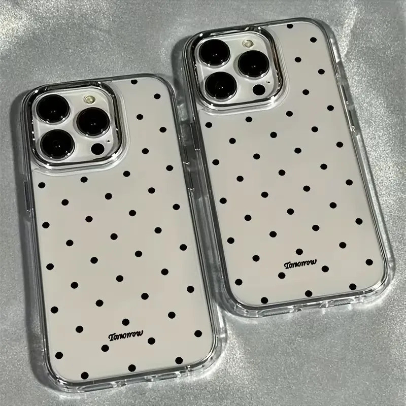Capa de Telefone com Bolinhas Pretas para Samsung Galaxy A56 A36 A26 A06 A55 A35 A16 A06 A54 A34 A25 A24 A15 A14 A05S A0