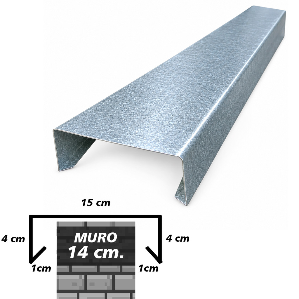 Calha Rufo Pingadeira Muro 14cm Corte 25 Galvanizada 15 Metros Capa De Muro Proteção De Construção