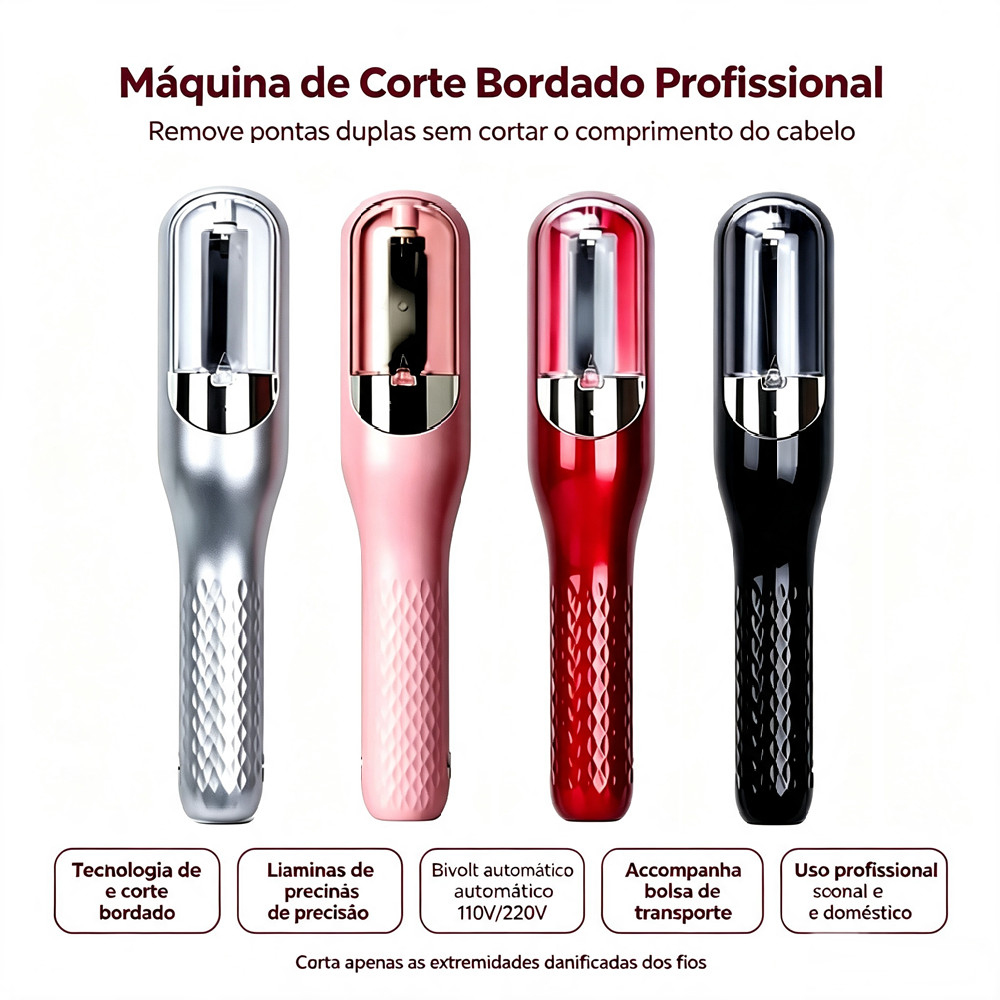Máquina de Corte Bordado removedora de Pontas Duplas automática profissional recarregável 2 Em 1 janoclick