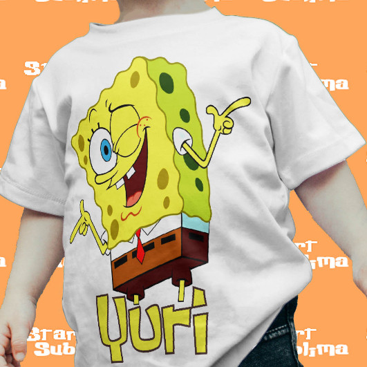 Camiseta Bob Esponja Personalizada Infantil Nome Idade Aniversario Festa Camisa Tema Bob Criança