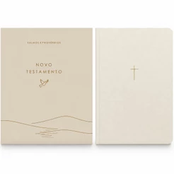 Kit 2 Livros | Novo Testamento | Salmos e Provérbios + Caderneta Anotações Moleskine | Cruz Creme