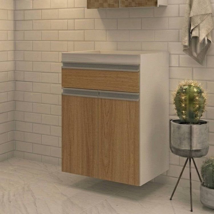 Gabinete de Banheiro 50cm sem Cuba/Lavatório Ref 501 Branco/Itapuã Branco/Itapuã