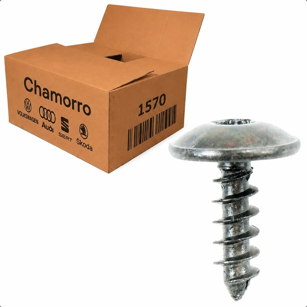 Parafuso Fixacao Spoiler Para-choque Para-barro Torx VW M5x16mm Autorroscante Polo Virtus Golf Jetta Saveiro N90974701