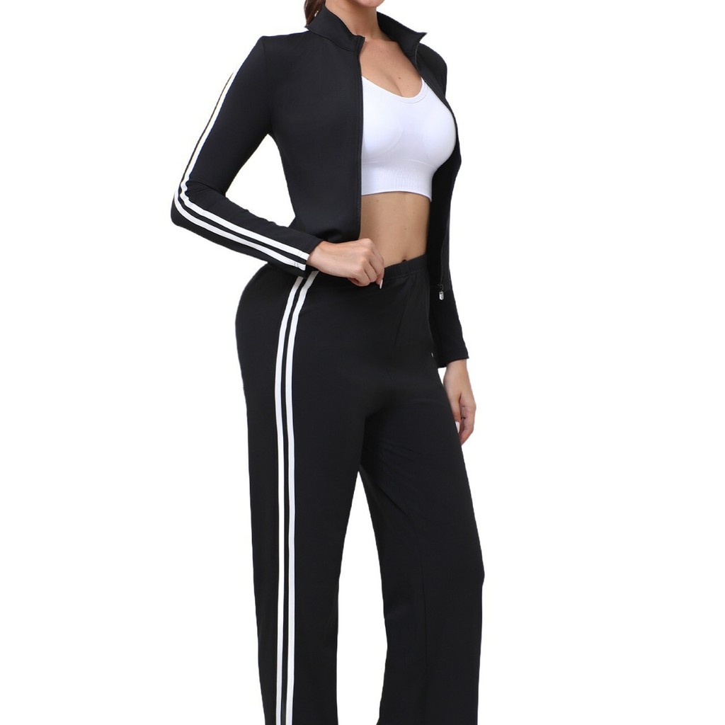 Yoga Wear treinamento esportes ao ar livre lazer apertado terno de Fitness feminino coreano esportes terno de duas peças