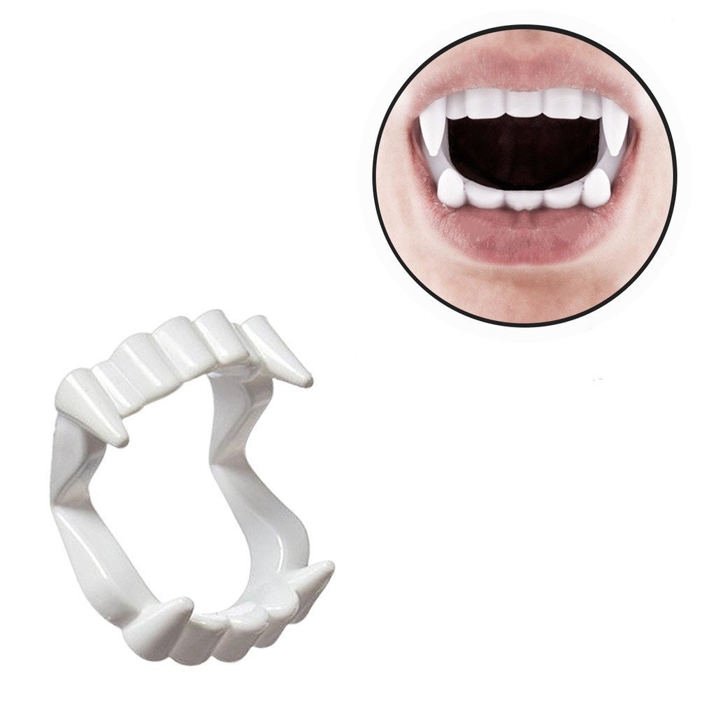 Kit 12 Dentadura Vampiro Plástico Festa Fantasia Saquinho Doces Dia Das Bruxas Halloween