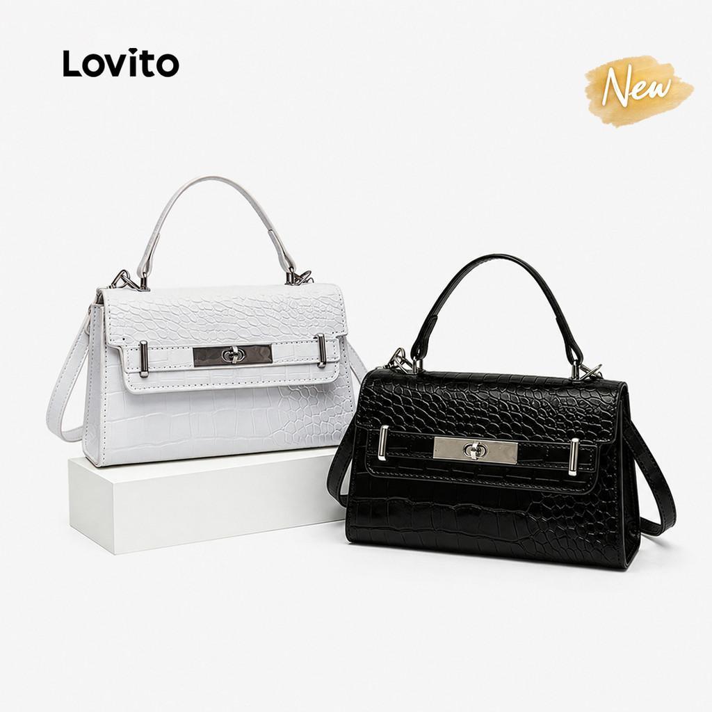 (New Arrival) Lovito Elegante Bolsa de Ombro Pequena com Fivela Metálica para m