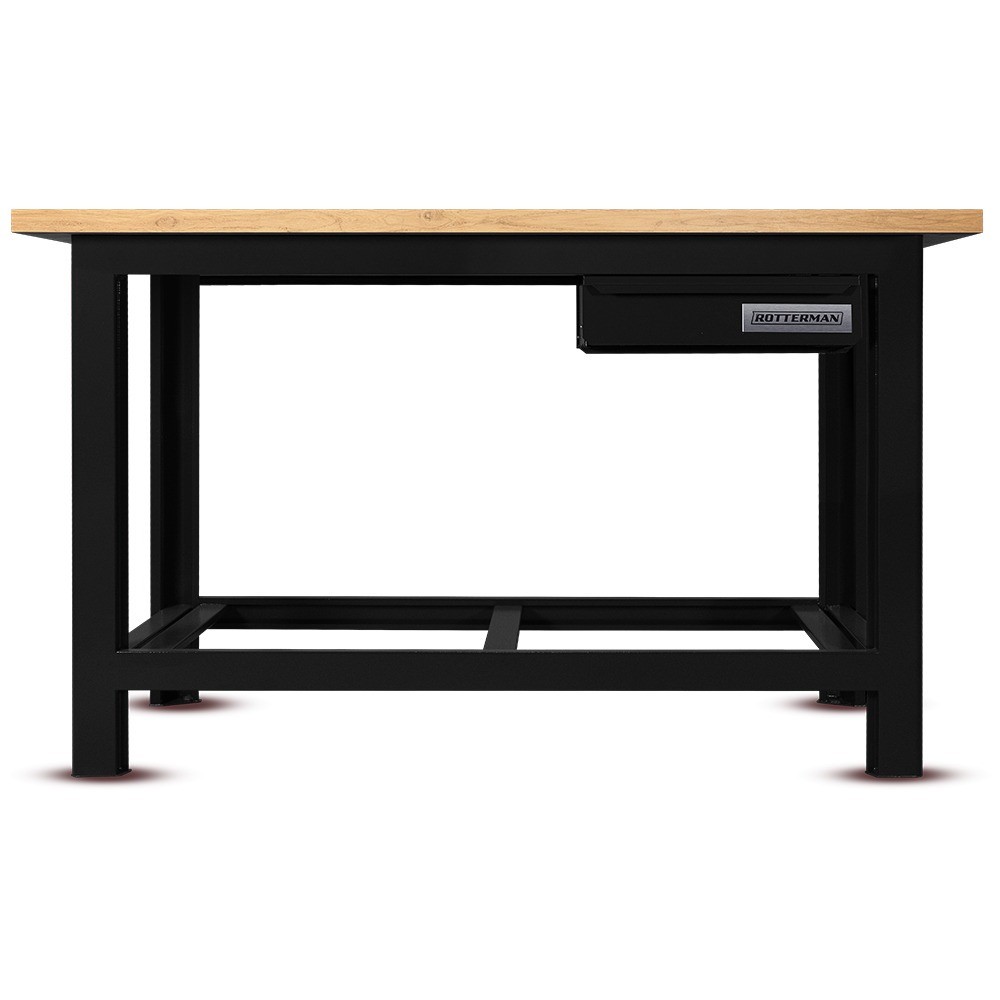 Bancada aberta 1500 x 600 mm com 1 gaveta tampo de madeira pinus - RLL-200