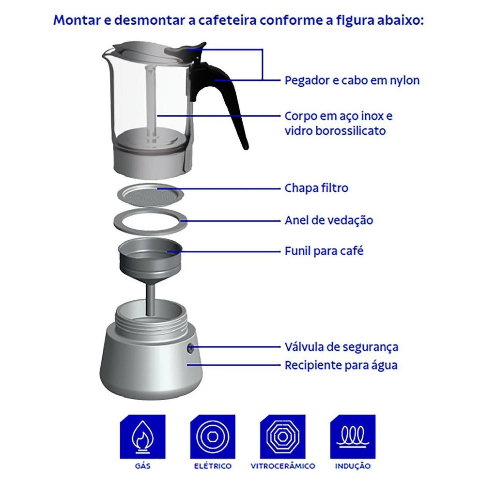 Cafeteira Italiana Tramontina 300 Ml Indução — imagem 2 de 2