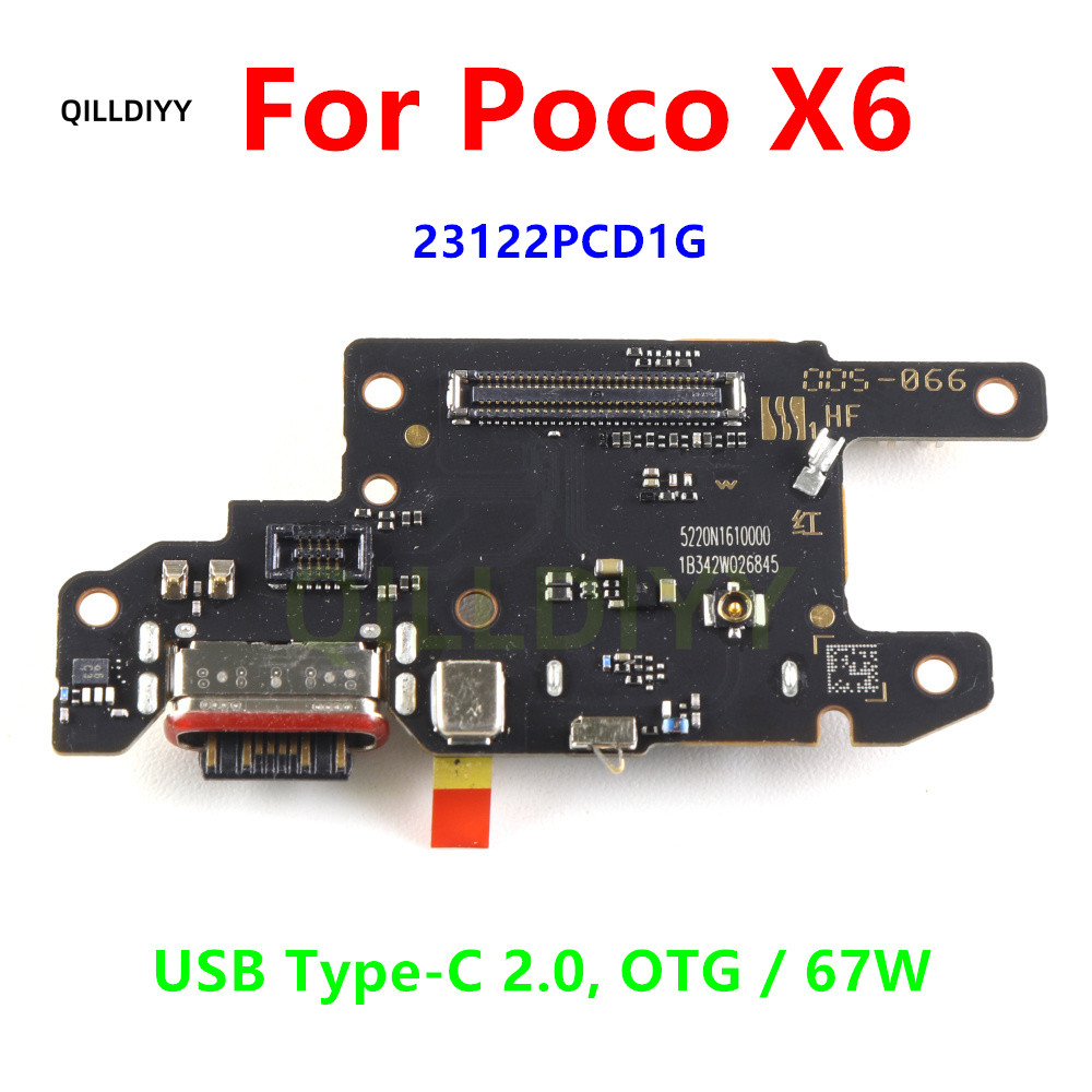 67W USB Tipo-C 2.0 Para Xiaomi Poco X6 Conector De Carregamento Rápido Placa Por