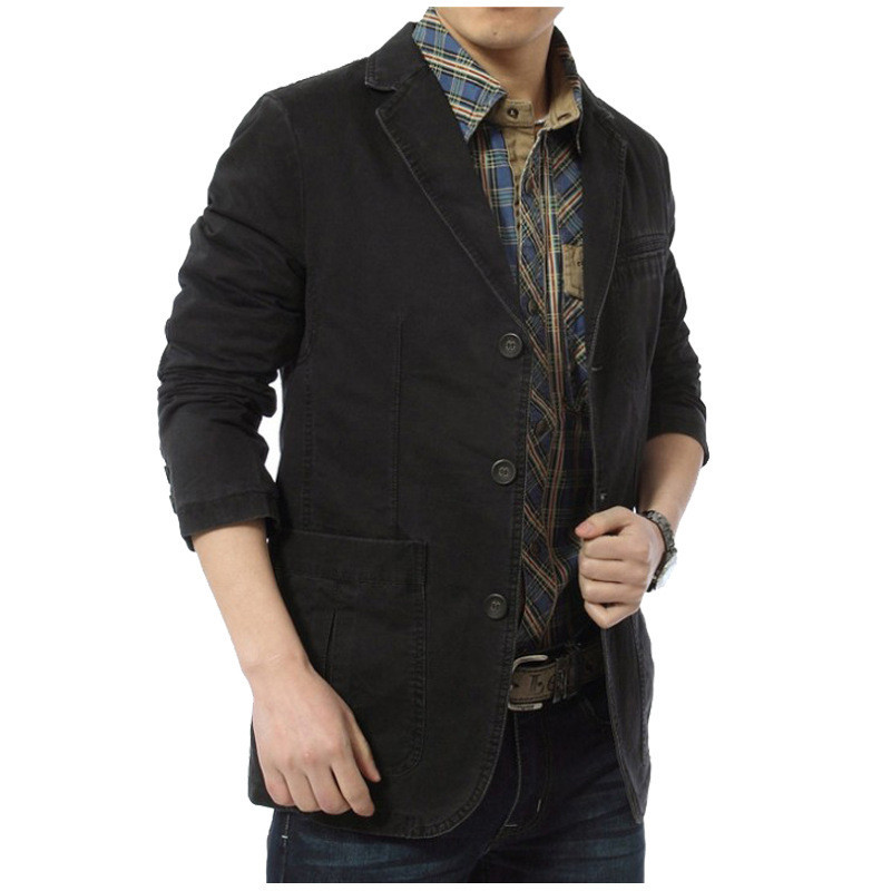 Primavera outono algodão masculino Casual Blazer moda masculina na moda pequeno terno jaqueta masculina GFFR