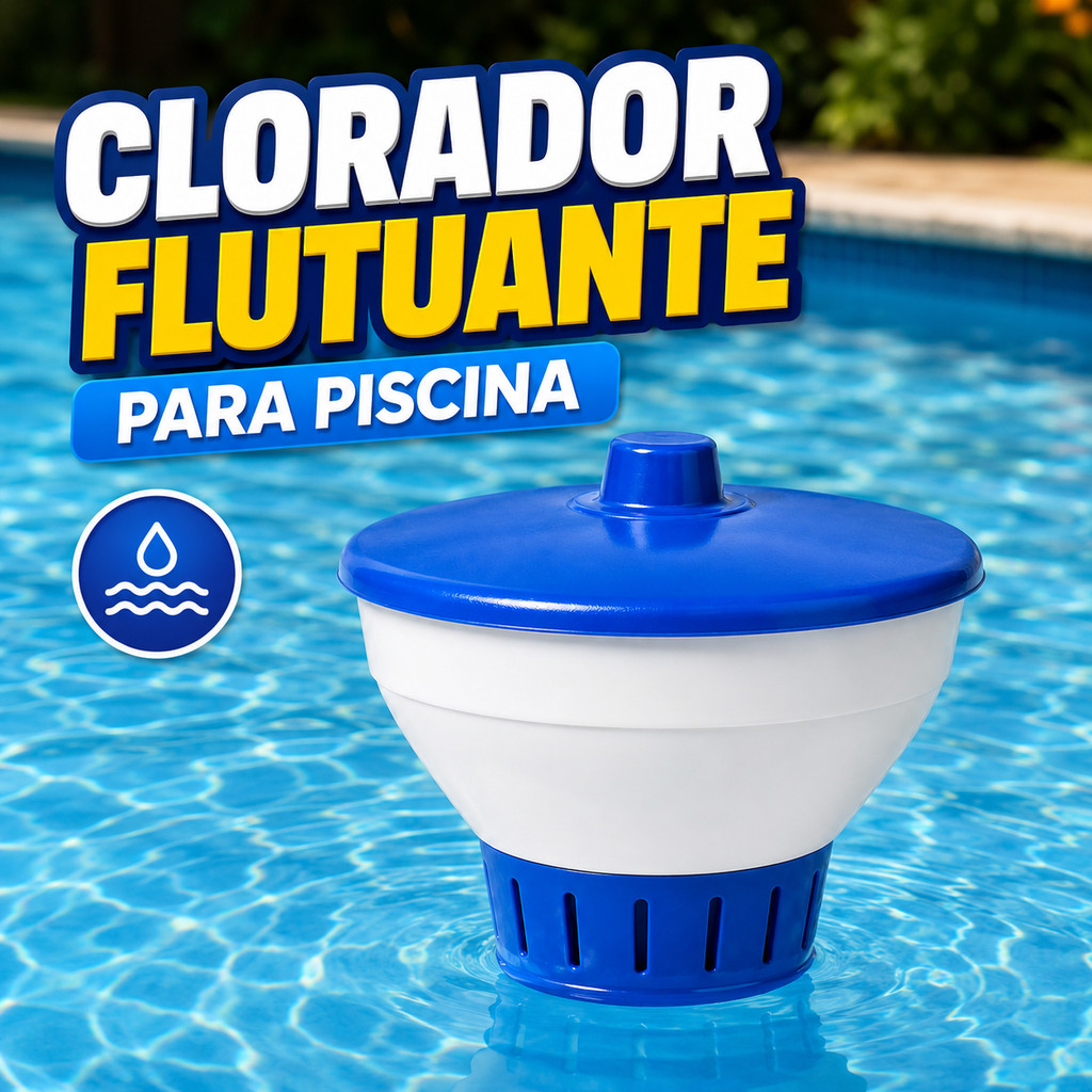 Clorador Flutuante Piscina Pastilha Cloro 200g Regulável Limpeza Água Manutenção Desinfecção Resistente