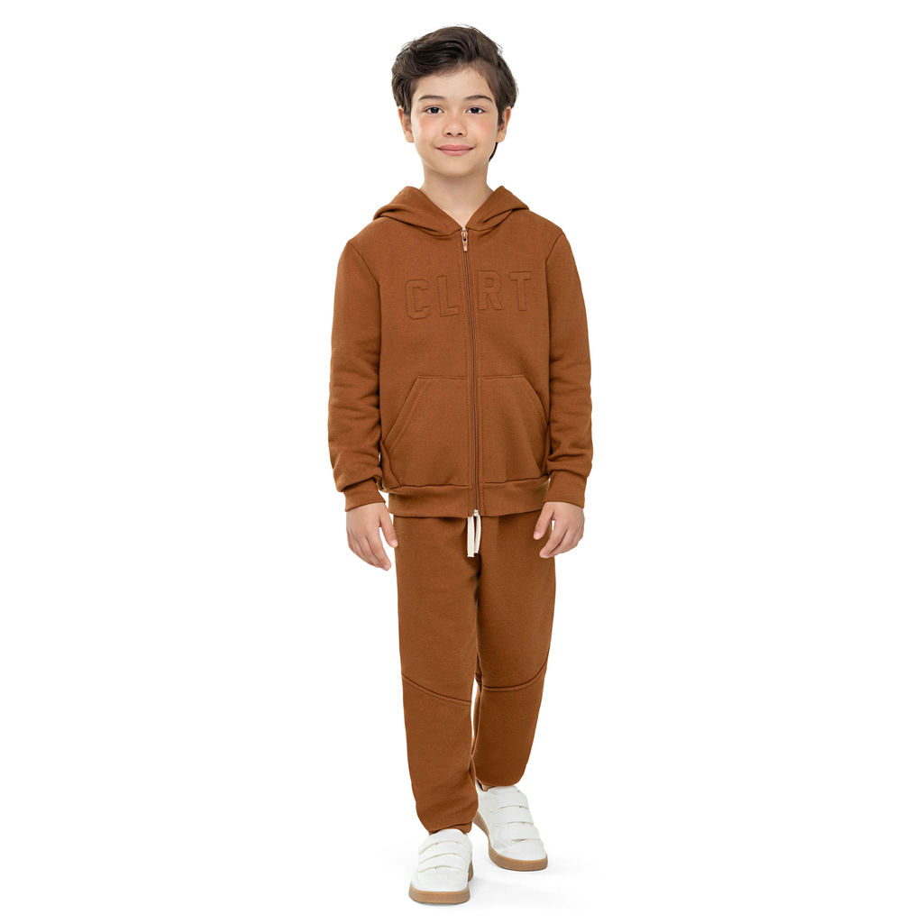 Conjunto Infantil Menino Moletom Bordado Colorittá Marrom