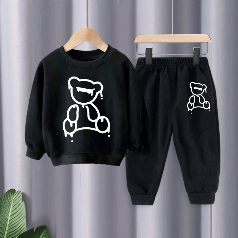 Conjunto Moletom Infantil Flanelado com Capuz Bolso Canguru e Calça Menino Menina Agasalho Inverno Tamanho 2 ao 16