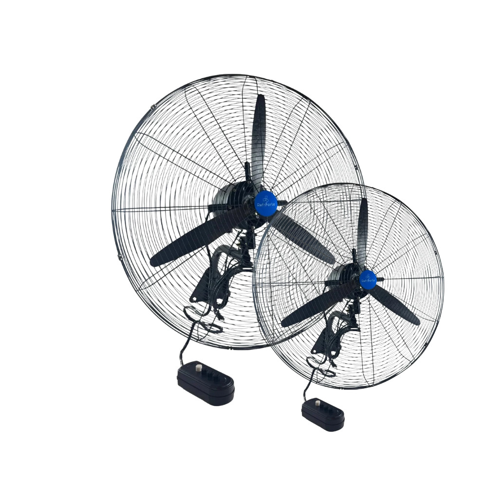 Imagem Kit 2 Ventiladores De Parede Indus Refriforte RF-750 Preto