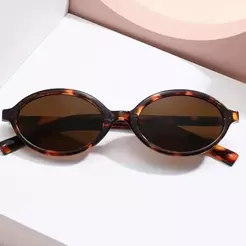 Óculos Oval Retrô Tartaruga Blogueira Nova Moda Vintage