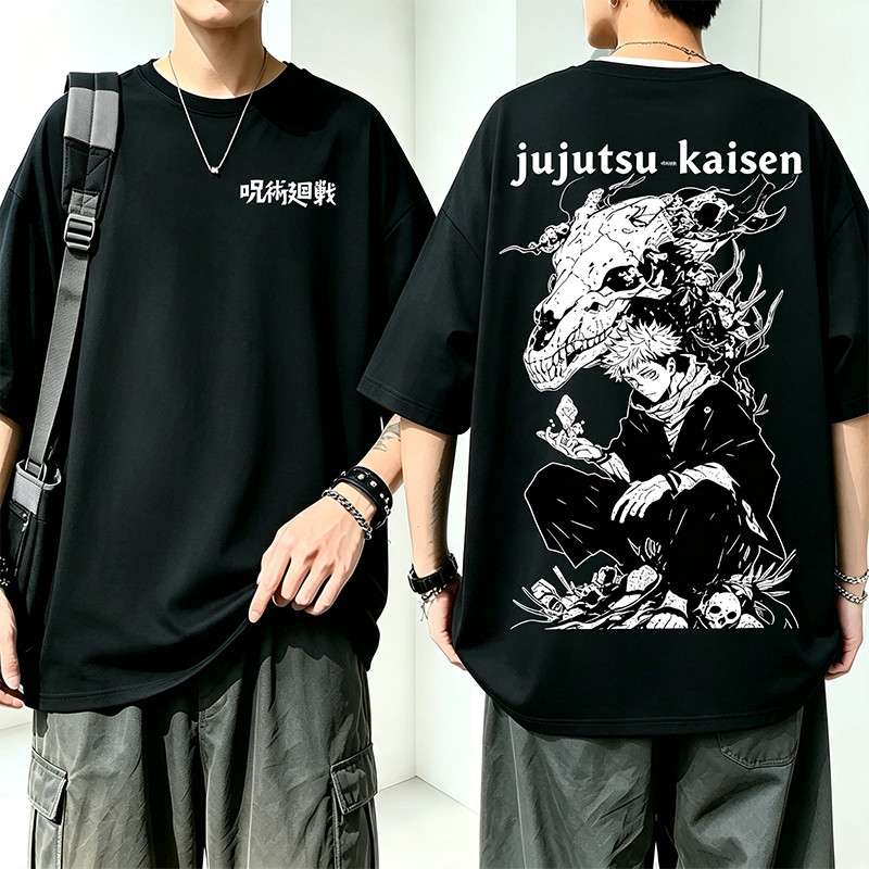 Camiseta Masculina Estampa Anime Jujutsu Kaisen Moderna Confortável Estilosa Tendência