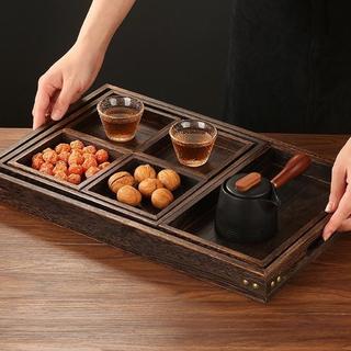 Simples Retro de madeira ao redor forno bandeja de chá de madeira maciça conjunto de sete peças bandeja de chá de madeir