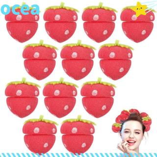 OCEA 6 Pcs Rolos De Esponja , Bolas Modeladoras De Cabelo Longo DIY , Modelador Cabeça De Morango