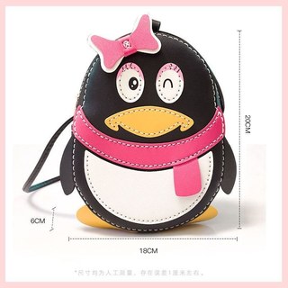 Feito à mão diy tecido saco feminino mão-costurado Material saco caseiro pequeno pinguim de um ombro Diagonal dos desenh