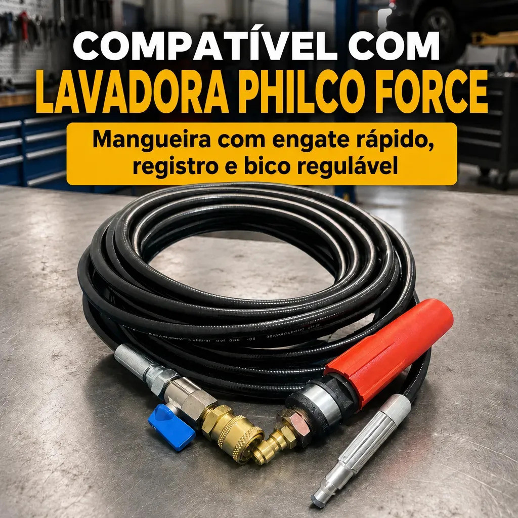 Mangueira Engate Rápido e Registro + Bico Ajustável Philco Force