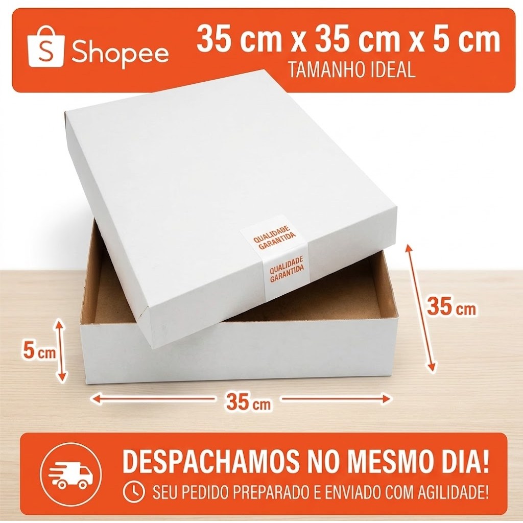 10 Caixas de Papelão (Branca) Doce/Salgados Auto Montável (MELHOR PREÇO) - 35x35x5