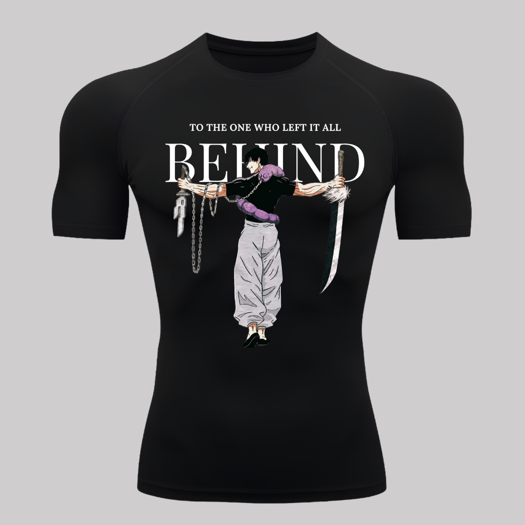 Camisa Compressão Proteção Uv 50+ Estampada Tecido Gelado Segunda Pele Manga Curta Jujutsu Kaisen Toji Zenin Behind