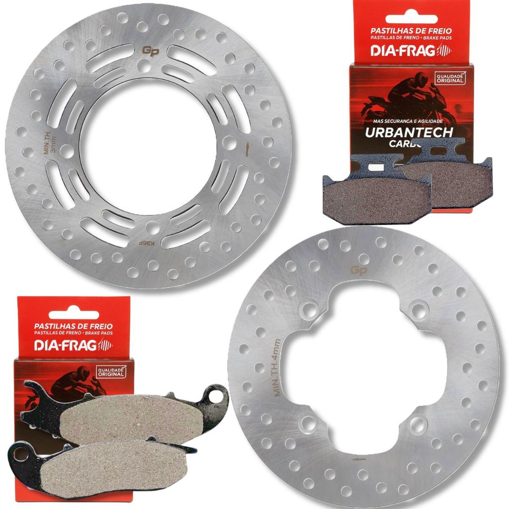 Kit Discos de Freio Pcx 150 Com Abs 2018-2023 + Pastilhas Diafrag