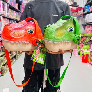 Bolsa De Armazenamento De Cabeça De Dinossauro Conjunto De Borracha Macia Triceratops Big Bao King Dragon World Simulaçã