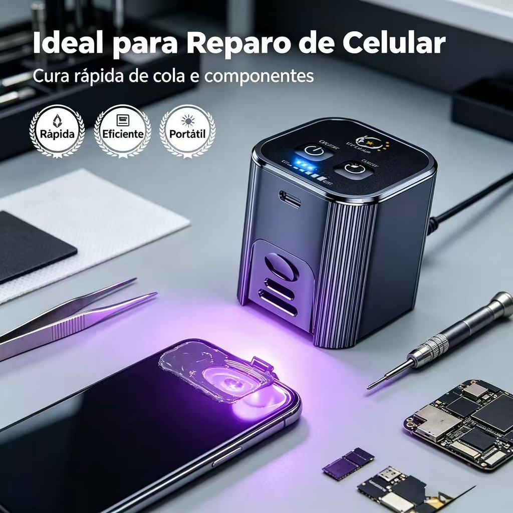 Lâmpada Ultra Violeta Cura Cola Luz led lanterna Uv Tinta Jumper Placa Reparo Celular — imagem 2 de 2