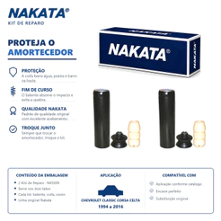 Par Kit Reparo Amortecedor Traseiro com Coxim Chevrolet Classic Corsa Celta 1994 a 2016 Nakata
