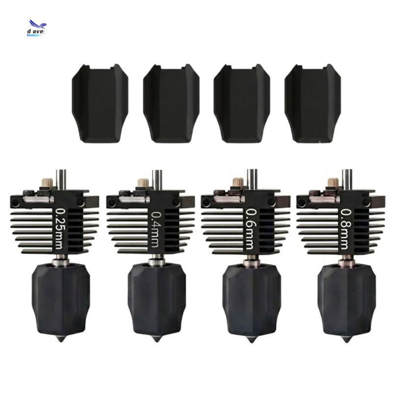 Para Criador 5/5 Pro Conjunto De Bico Hotend Compatível Com Manga De Silicone Integrada 0.25 + 0.4 + 0.6 + 0.8mm
