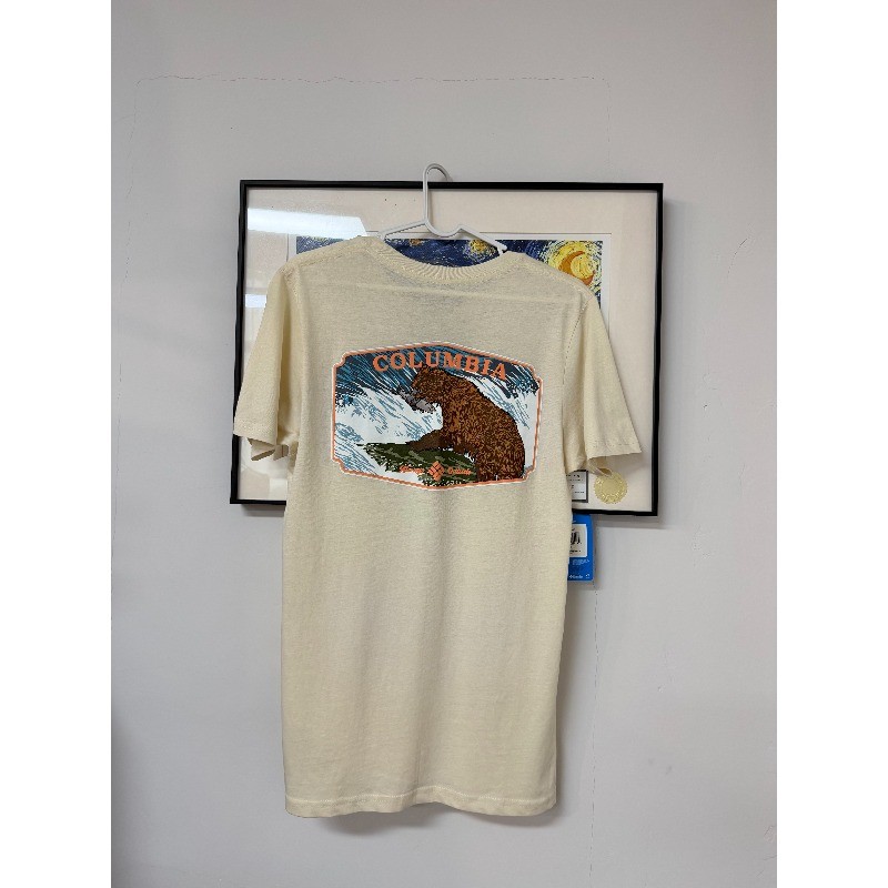 Camiseta Masculina Estampada Com Padrão Retrô Americano Colum 100 % Algodão Premium Respirável Caminhada Acampamento Com