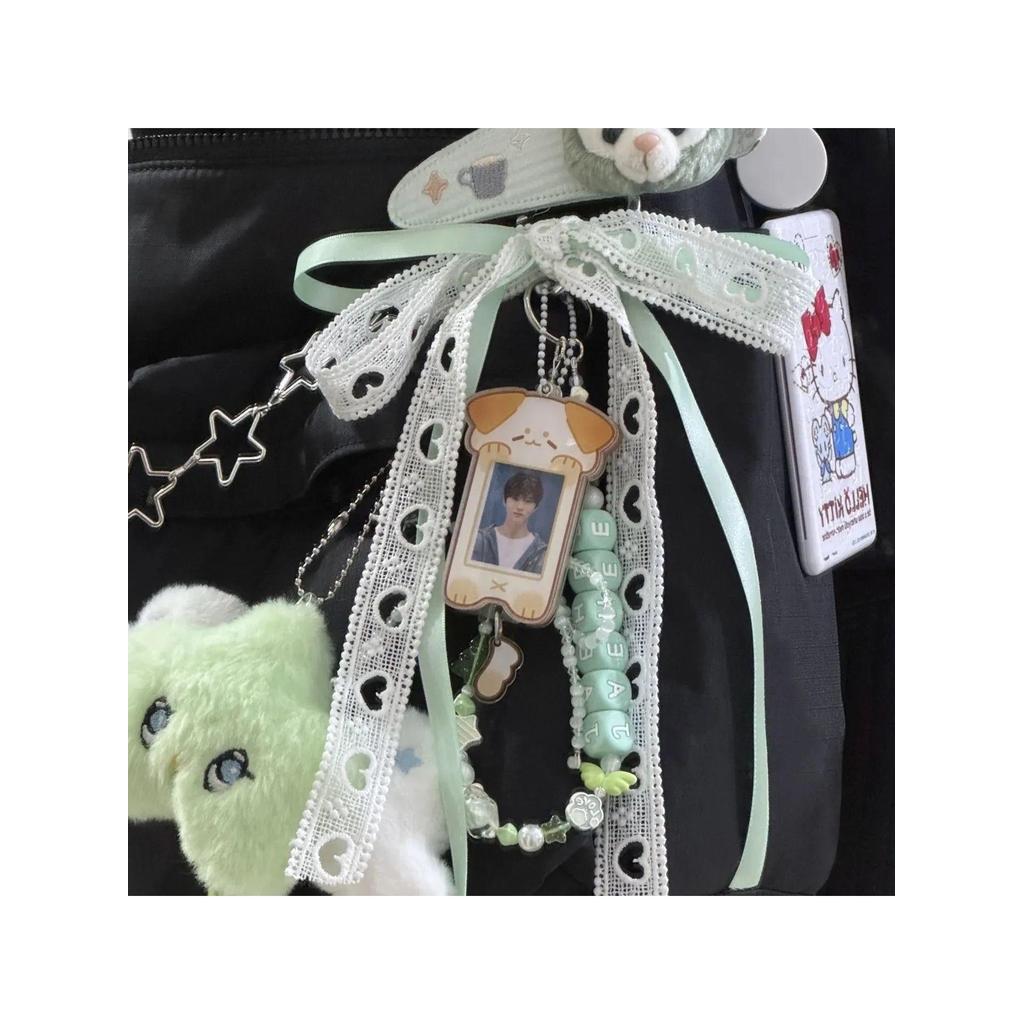 Fita Bowknot mochila pingente renda amor coração fita saco pingente Multi-elemento chaveiro bonito de alto valor