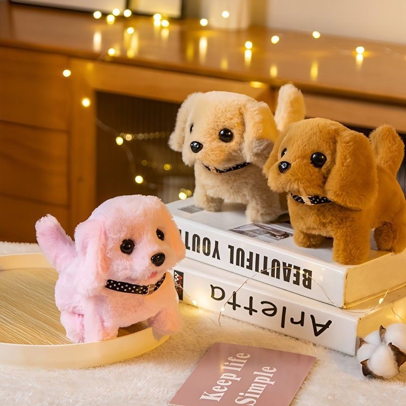 Brinquedo cão crianças brinquedo elétrico de pelúcia andando simulação cão elétrico eletrônico animal de estimação cão p